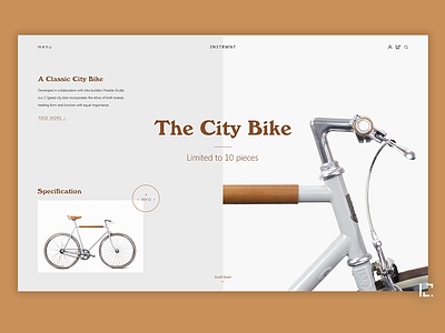 The City Bike clean concept creative design fashion minimal typography ui uiux ux web website