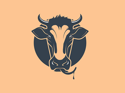 The Cow animal character clean cow cow logo hm64 illustraion logo logo design