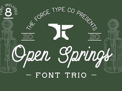 Open Springs - Font Trio adventure beer brand identity branding brewery cafe coffee creative market font logo logotype outdoor script serif slab serif vintage