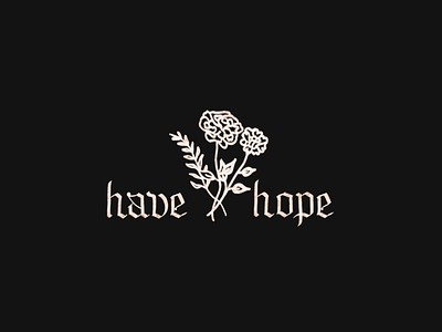 Have Hope - Gothic Lettering beer black lettering blackwork brewery flower gothic lettering lettering logo logotype procreate procreate brushes ross tattoo texture vintage