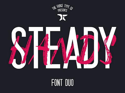 Steady Hands - Font Duo brewery brush brush font cafe condensed condensed font creative market font hand lettering hand made logo logo design rough brush san serif script script font type design typeface typography vintage