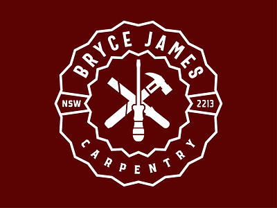 Bryce James Carpentry Logo badge design brand identity branding carpentry design font logo logo design logotype smallbusiness vector vintage
