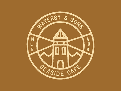 Watersy & Sons Badge Design badge badge design brand identity branding branding and identity brewery cafe coffee logo logomark logotype rough rustic typography vintage