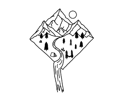 Camp scene logo camping outdoor adventure