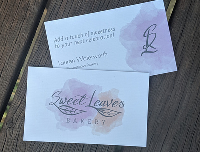 Sweet Leaves Business Cards brand identity branding businesscard design lettering logo logotype type typography
