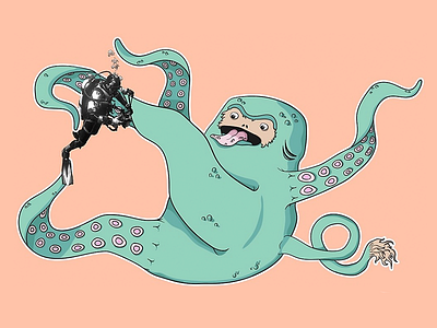 Seamonkey character design collage digital art drawing illustration monster photoshop vector