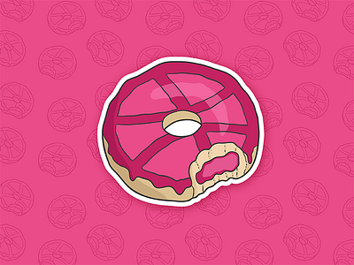 Dribbble Donut donut dribbble dribbble sticker pack food illustration sticker mule vector