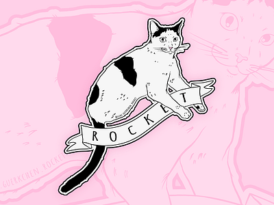 My wonder boy Rocket cat drawing illustration illustrator instagram sticker design two legged cat vector