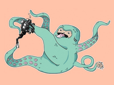 Sea Monster character design digital art drawing illustration illustrator sea monster spooky vector