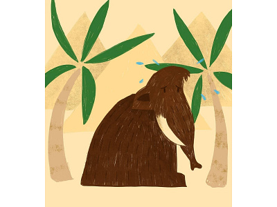 Mammoth animal animal art animal illustration digital painting earth giza illustration mammoth palm tree pyramids