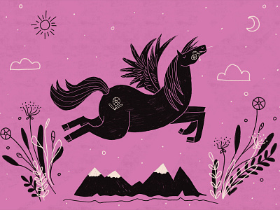 Pegasus digital painting horse illustration illustration pegasus