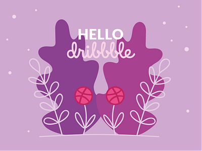 Hello Dribbble debut flowers hello llustration vector
