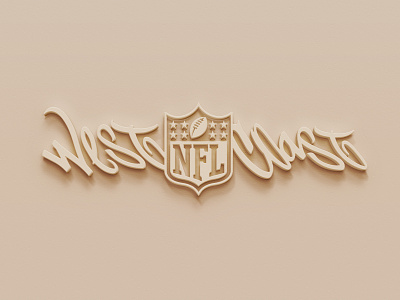 NFL Westcoast Logo 3d graffiti graphic design logo logotype monotone nfl script sign signage sports sportslogo wall art wordmark