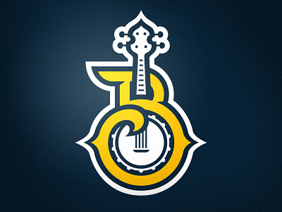 Biloxi Bluegrass Primary b banjo biloxi bluegrass brand branding hockey logo monogram sphl sports sports logo