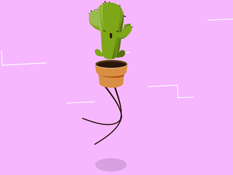 Running cactus 2d animation cactus design illustration run