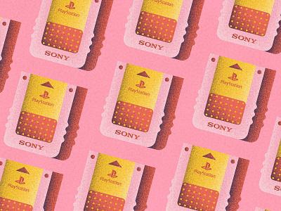 Ps-One Memory Card illustration illustrator memorycard minimal pattern pink playstation playstationone sony texture