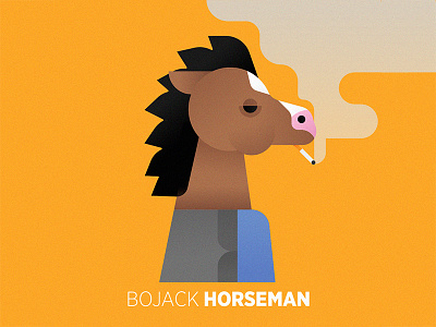 Bojack Horseman 90s bojack cigarette flat horse horseman illustration minimal netflix series vector