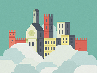 Cloud City city design flat illustration italy skyline vector