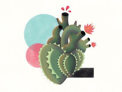 Cactus Heart cactus design heart illustrations illustrator love minimal nature plant
