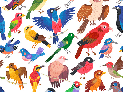 Background with forest birds animal bird design forest illustration vector illustration