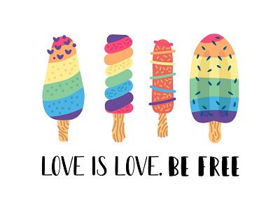 Just ice cream. But something more. LGBT design gay illustration lgbt lgbtq pride vector illustration