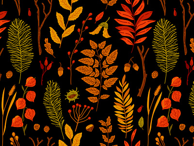 Autumn leaves. Pattern for fabrics