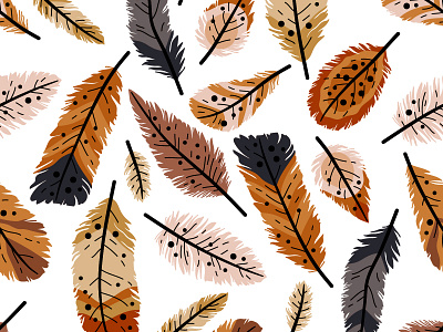 Feathers 3. Seamless pattern for fabrics