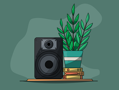 Speaker behance branding design drawing dribbble illu illustration plant vector