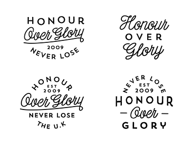 Honour Over Glory clothing glory honour over