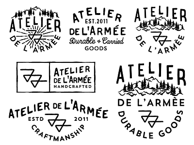 Atelier de l'Armèe logo mountain typography