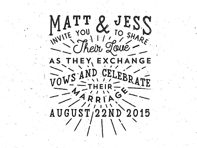 Matt & Jess poster stamp wedding