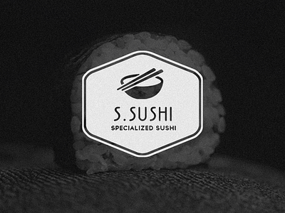 S.Sushi black an white crest simple sushi