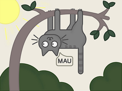 Mr. Mau cats rule the world cute kitten summer tree