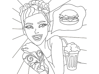 Girl, adaptation for coloring application coloring coloring pages girl sweet