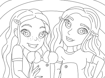 Girl, adaptation for coloring application coloring coloring pages girl illustration sweet