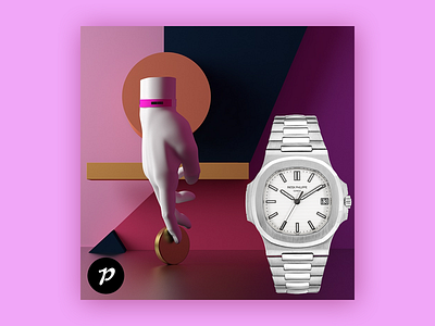 Papyonlifestyle post branding bundle illustration patek purple watch