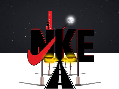 Nike_Be_Night city dream light night nike space way