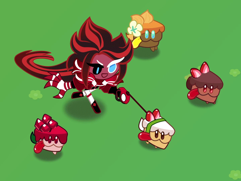 Red Velvet and his Chiffons 2d ae after effects animation cake hound chiffon cookie run cookie run kingdom dog flat gif red velvet run cycle