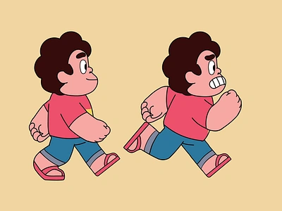 Steven Universe Walk/Run 2d animation character gif harmony rigging run steven universe toon boom walk