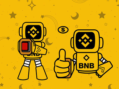BNB_Binance - Telegram animated stickers pack 2d ae after effects animation bodymovin character animation flat flip coin gif json mega buster motion graphics shape animation stickers telegram
