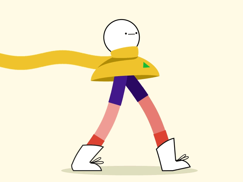 Bald Bald Boi animation flat gif walk walk cycle