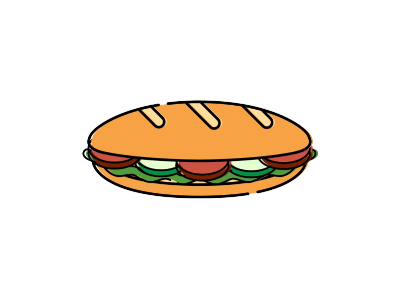 How to make Bánh Mì 2d animation animation smashdown animationsmashdown banh mi flat food gif icon