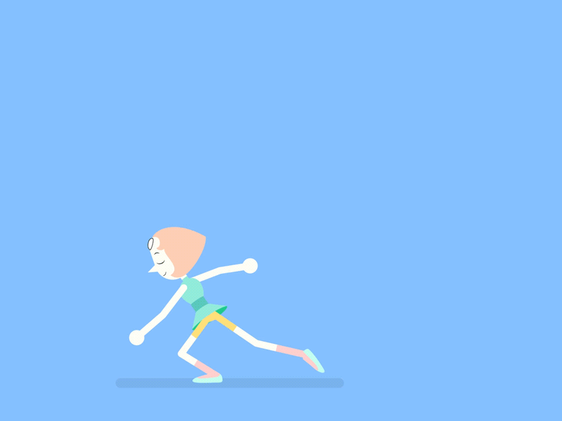 Skating Pearl 2d animation animation smashdown animationsmashdown flat gif pearl skating steven universe