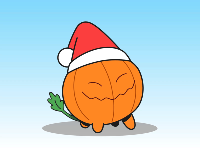 Merry Christmas - Pumpkin 2d ae after effects animation christmas flat gif illustration pumpkin steven universe