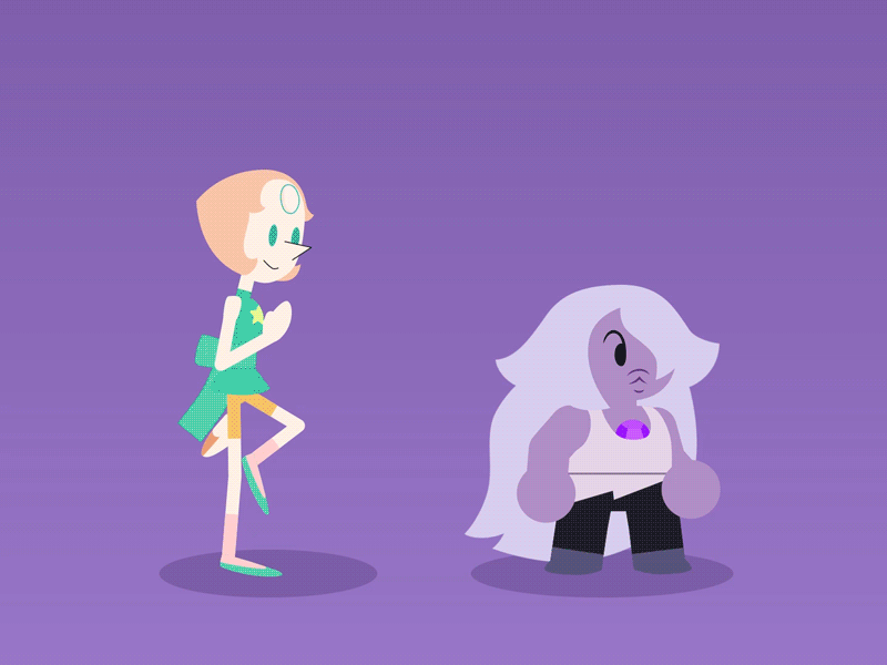 Opal Fusion Dance? 2d ae after effects amethyst animation flat fusion gif opal pearl steven universe