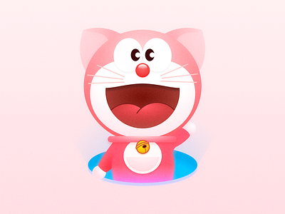 Pink Doraemon illustration