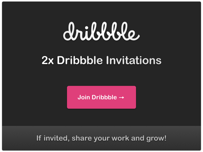 2 Dribbble Invitations invitations dribbble