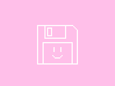 Smiling Floppy Design floppy disk illustration pink