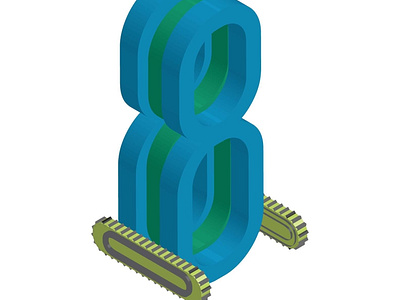 Isometric illustration of number 8