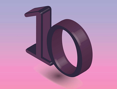 Isometric illustration of number 10 digital illustration isometric isometric art isometric design isometric illustration isometry minimal